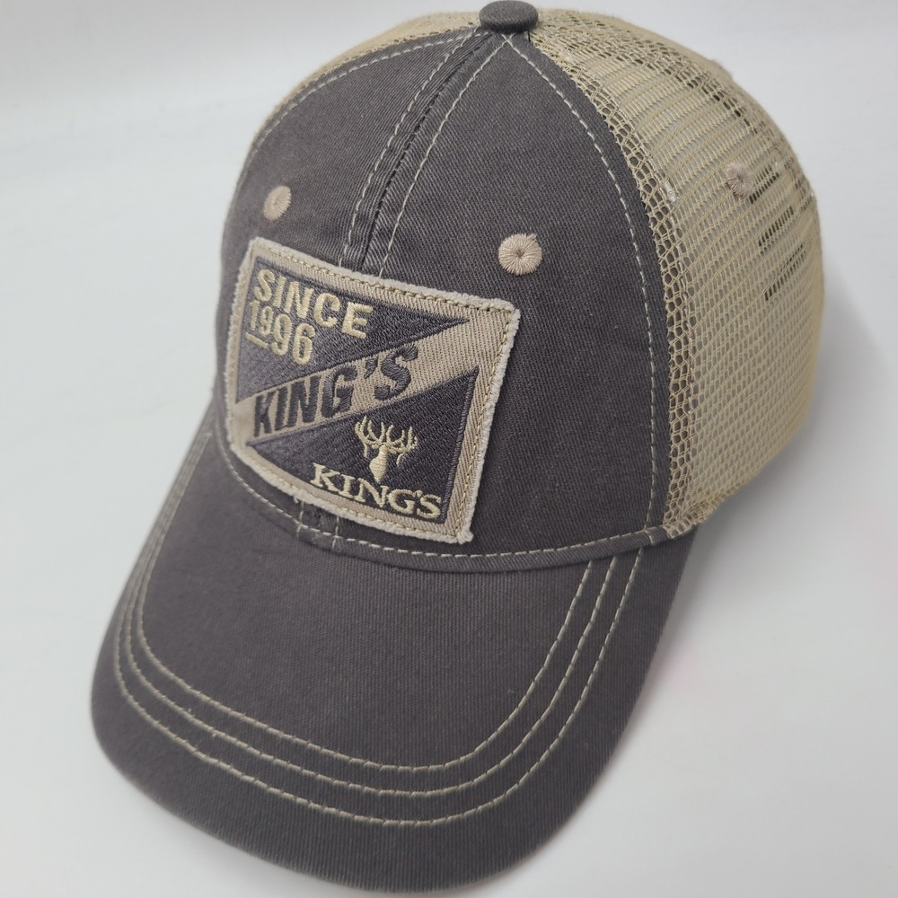 Kings Camo Hat Snapback Trucker Mesh Gray Beige Hunting Deer Logo Outdoors Men